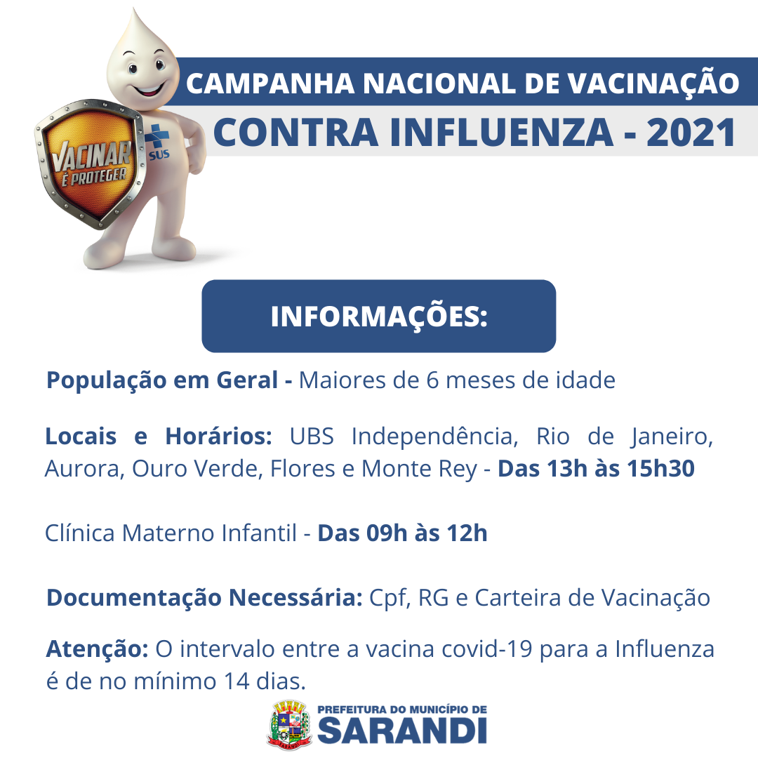 Campanha Nacional de Vacinação Contra Influenza - 2021